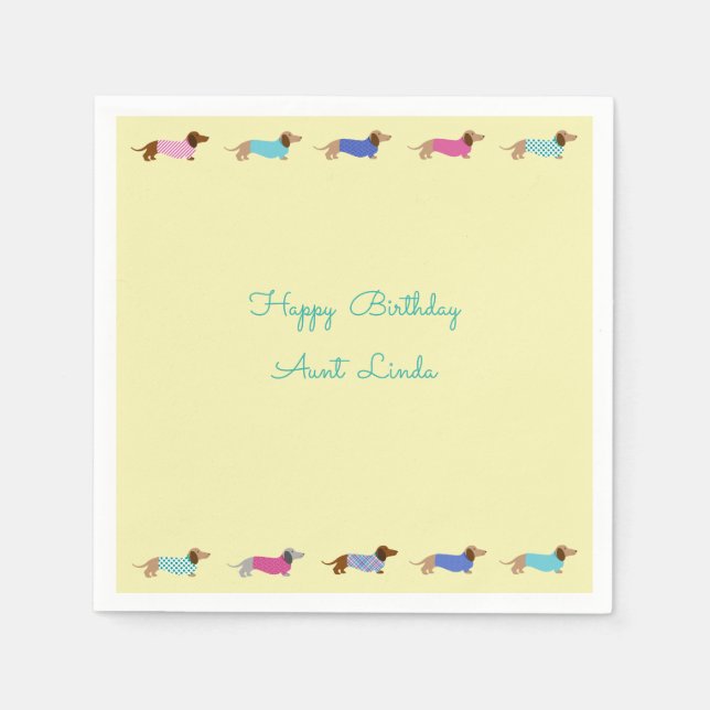 Serviette En Papier Pâtisserie Pastel Dachshund (Devant)