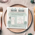 Serviette En Papier pâtisserie pâtisserie Paris Bat mitzvah vert<br><div class="desc">Ce mignon café/boulangerie/pâtisserie à thème de papier Bat mitzvah pour fille dispose d'une pâtisserie/boulangerie/café français vitrine en vert pistache. Personnalisez-vous pour répondre à vos besoins. Vous pouvez trouver d'autres produits correspondants dans mon magasin.</div>