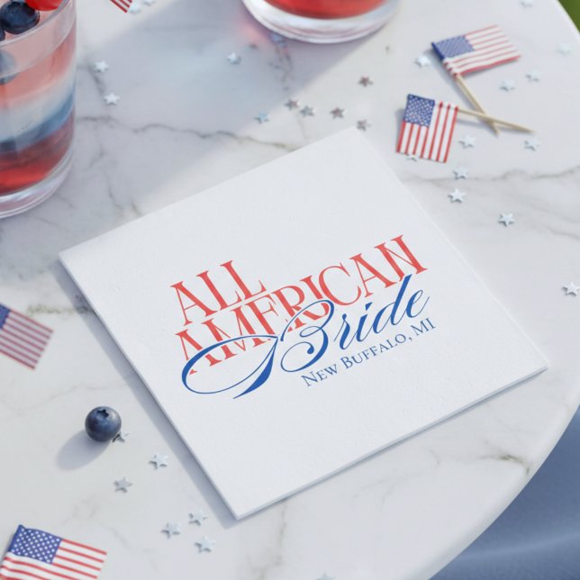 Serviette En Papier Patriotic All American Bride Bachelorette (Patriotic All American Bride Bachelorette Napkins)