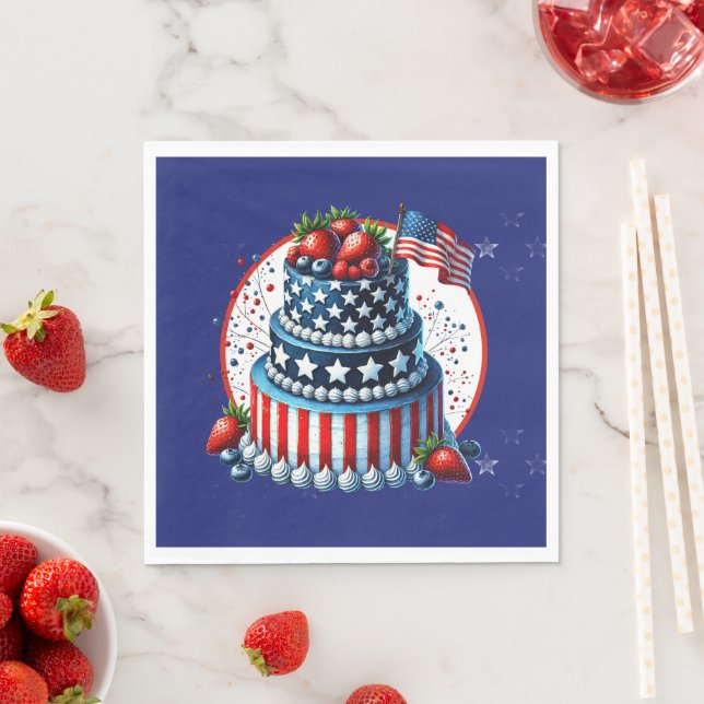 Serviette En Papier Patriotic And Sassy Celebration  (En situation)