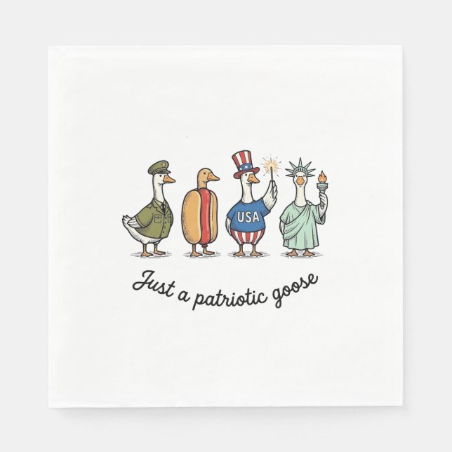 Serviette En Papier Patriotic Goose Vintage Engraving Funny USA Shirt  (Devant)