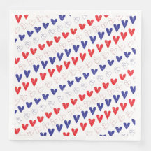 Patriotic Hearts Diner Napkins