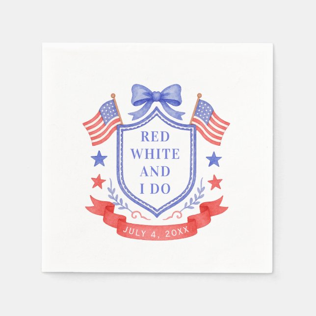 Serviette En Papier Patriotic Red White & I Do Bridal Shower (Devant)