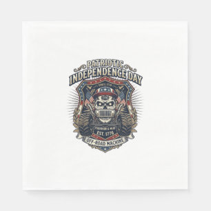 Serviette En Papier Patriotique 1776 Hors Route Crâne Monster Truck Lo