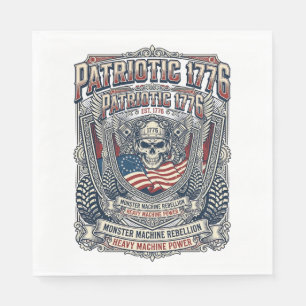 Serviette En Papier Patriotique 1776 Hors Route Crâne Monster Truck Lo