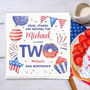 Serviette En Papier Patriotique 4 juillet fête du 2ème anniversaire