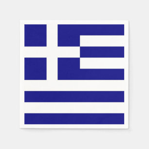 Serviette En Papier Patriotique en papier avec drapeau de la Grèce