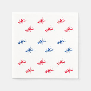 Serviette En Papier Patriotique rouge blanc bleu homard motif mignon f