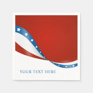 Serviette En Papier Patriotique USA Rouge Blanc et Bleu avec étoiles