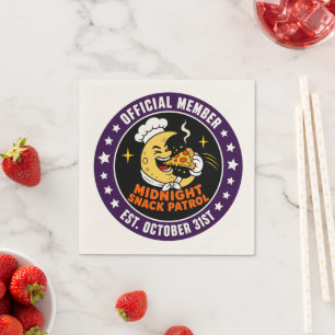 Serviette En Papier Patrouille de Snack de Minuit Rétro Badge Hallowee
