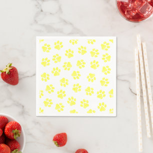 Serviette En Papier Patrouilles de Doodle, Paws de Chien, Paws Jaunes