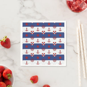 Serviette En Papier Patteries Nautical Stars and Stripes