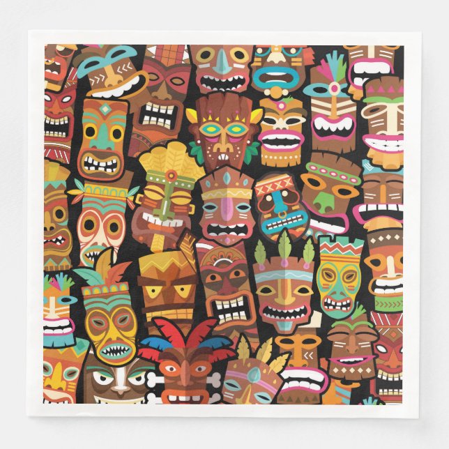 Serviette En Papier Pattern de Tiki (Devant)