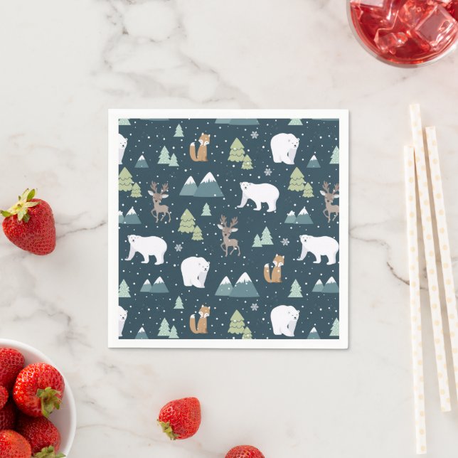 Serviette En Papier Patterns de Cute Christma (En situation)