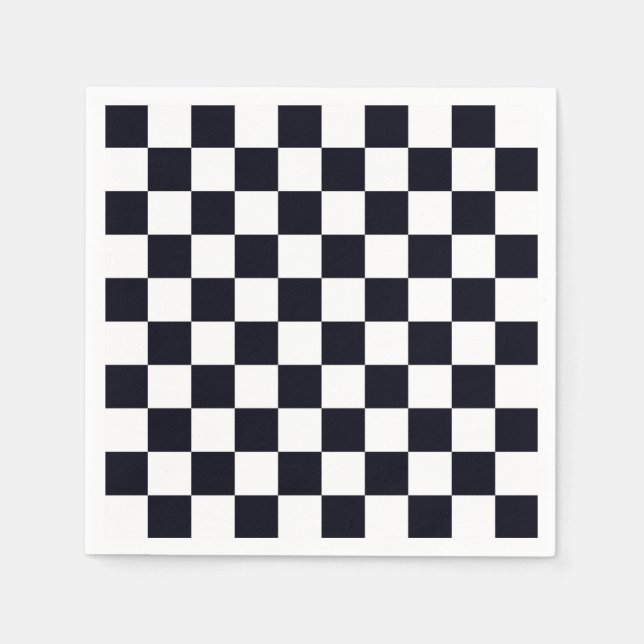 Serviette En Papier Patters de Black and White Checker (Devant)