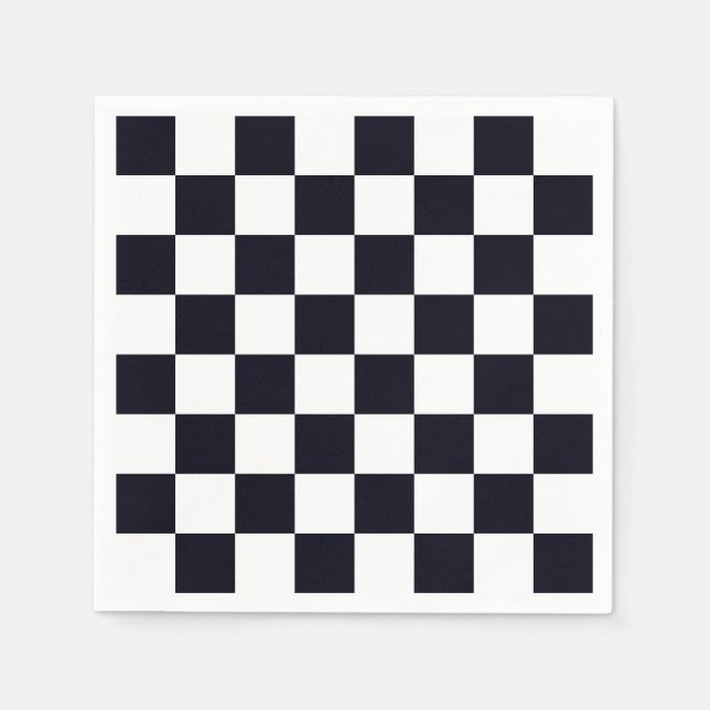 Serviette En Papier Patters de Black and White Checker (Devant)