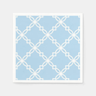 Serviette En Papier Patters de Blue White Large Fancy Quatrefoil