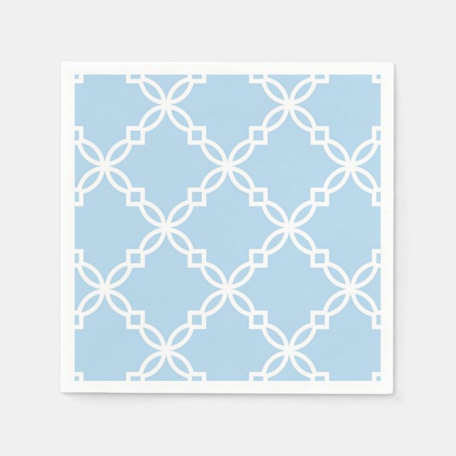 Serviette En Papier Patters de Blue White Large Fancy Quatrefoil (Devant)