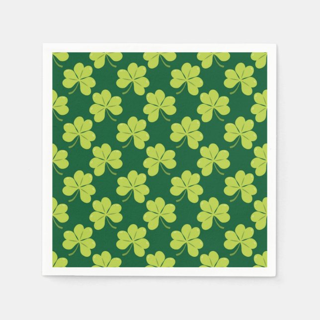 Serviette En Papier Patters de clover vert (Devant)