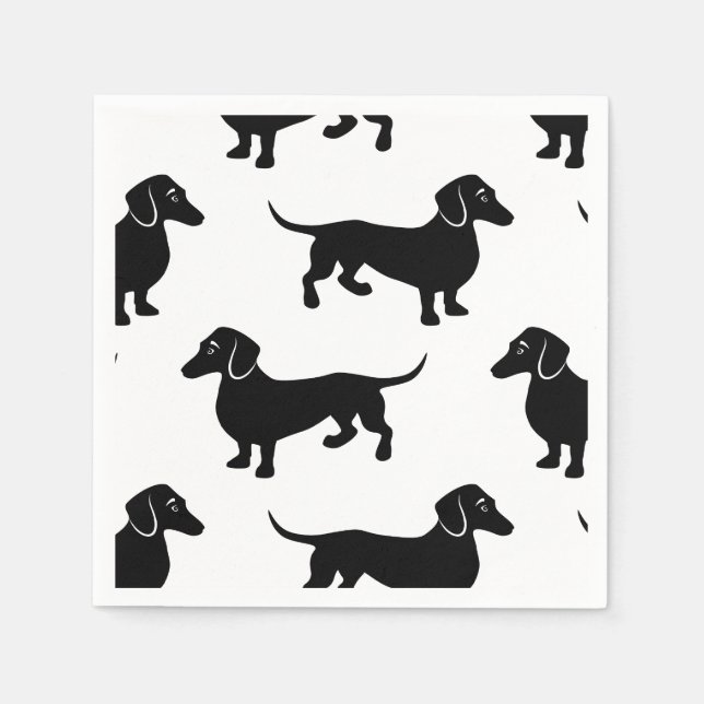 Serviette En Papier Patters de Cute Black Dachshund (Devant)