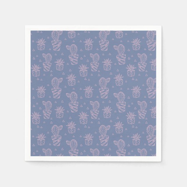 Serviette En Papier Patters de Pink & Purple Cartoon (Devant)
