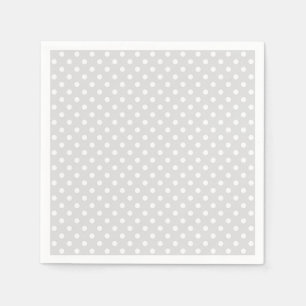Serviette En Papier Patters Light Gray White Polka