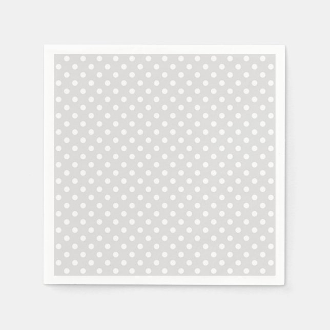 Serviette En Papier Patters Light Gray White Polka (Devant)