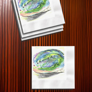 Serviette En Papier Paua Black Abalone belle Nouvelle-Zélande Shell