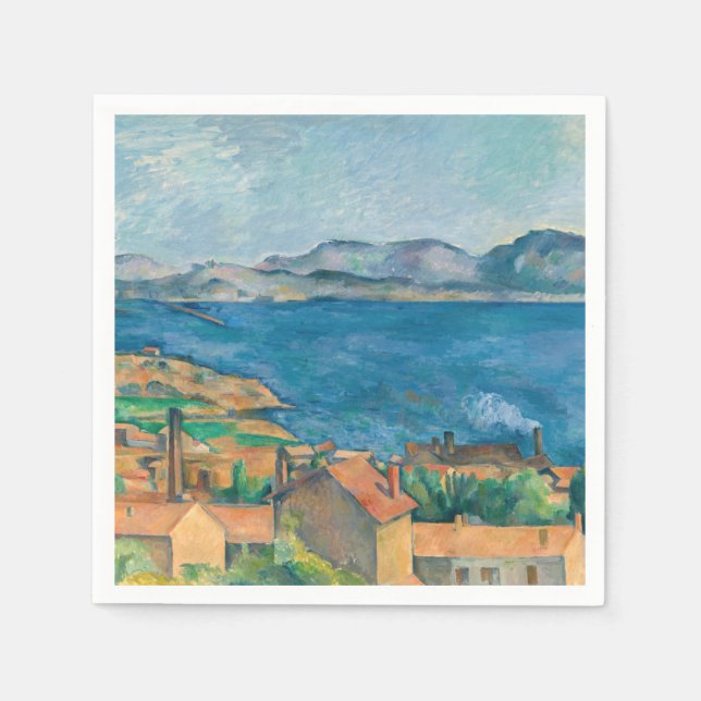 Serviette En Papier Paul Cezanne - Baie de Marseille, vue d'Estaque (Devant)