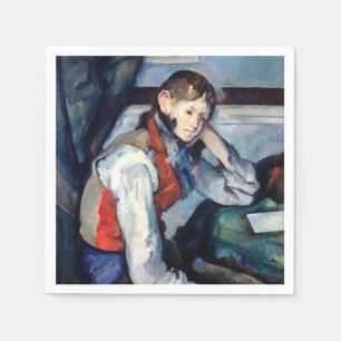 Serviette En Papier Paul Cézanne - Garçon au gilet rouge