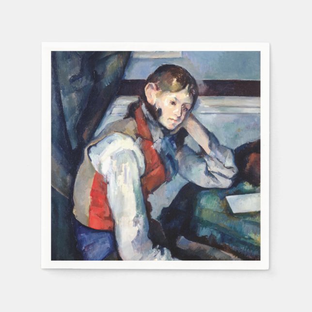 Serviette En Papier Paul Cezanne - Garçon dans la veste rouge (Devant)