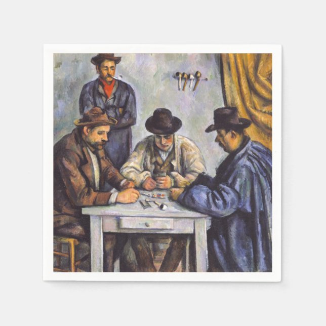 Serviette En Papier Paul Cezanne - Les Joueurs De Cartes (Devant)