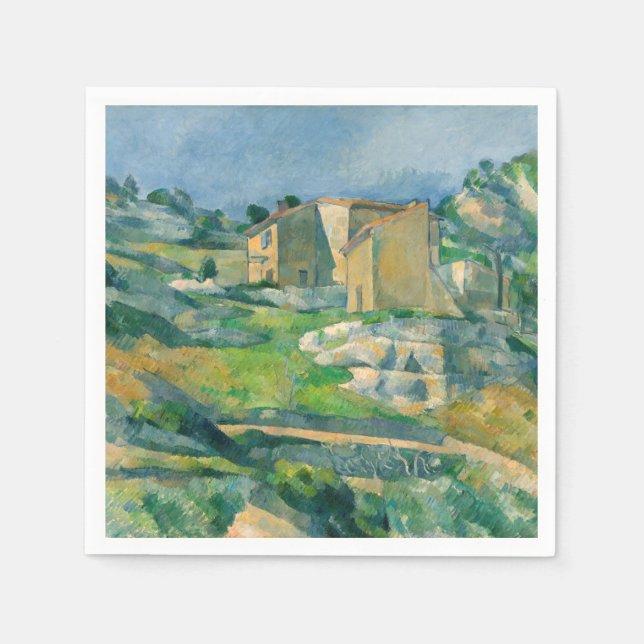 Serviette En Papier Paul Cezanne - Maisons en Provence, Vallée de Riau (Devant)
