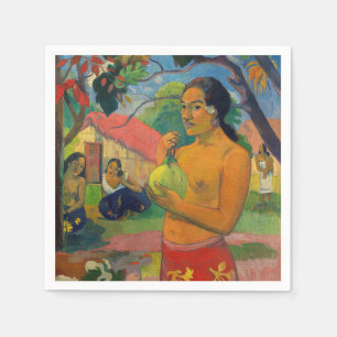 Serviette En Papier Paul Gauguin - Femme tenant un fruit