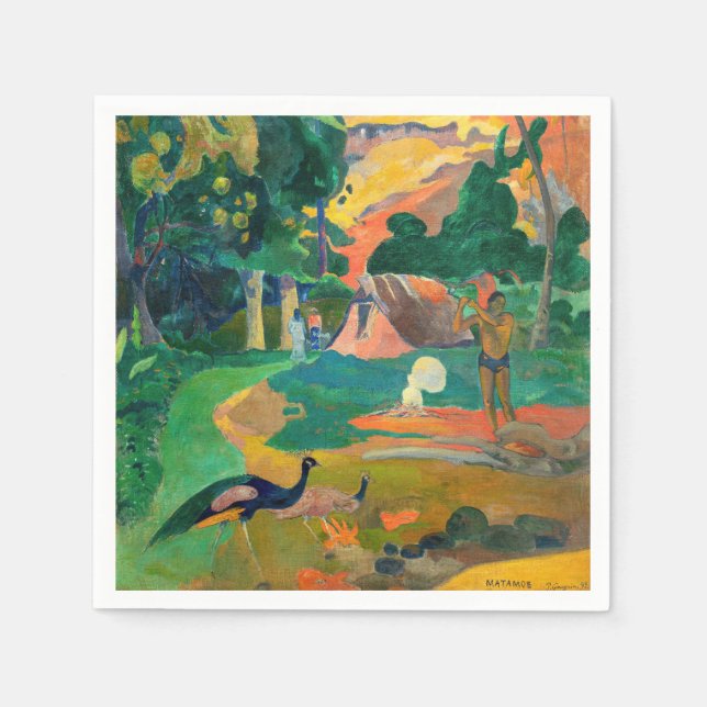 Serviette En Papier Paul Gauguin - Paysage avec Peacocks / Matamoe (Devant)