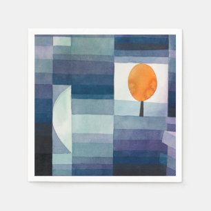 Serviette En Papier Paul Klee Messager de l'automne Bleu Moderne Abstr