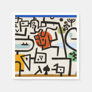 Serviette En Papier Paul Klee "Port riche" Moderne Abstrait
