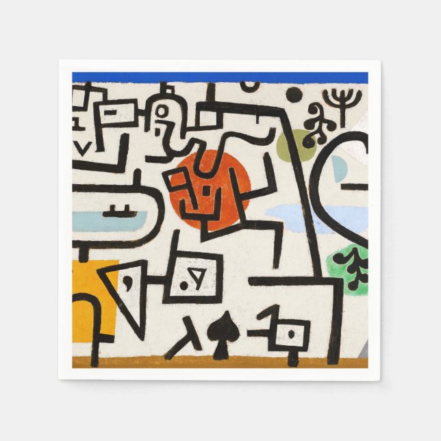 Serviette En Papier Paul Klee "Port riche" Moderne Abstrait (Devant)