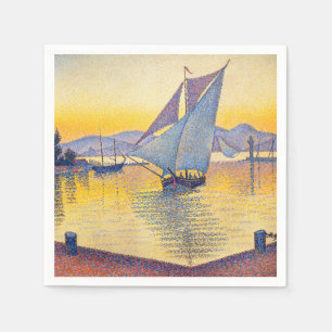Serviette En Papier Paul Signac - Le Port au coucher du soleil, Opus 2