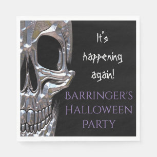 Serviette En Papier Pauvres à la fête du crâne osseux Napkin