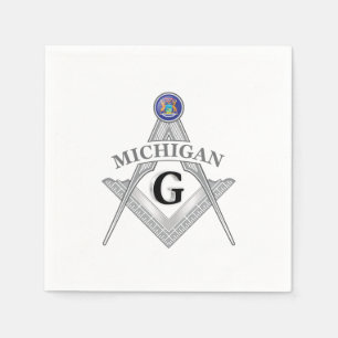 Serviette En Papier Pavillon de franc-maçonnerie de l'état du Michigan