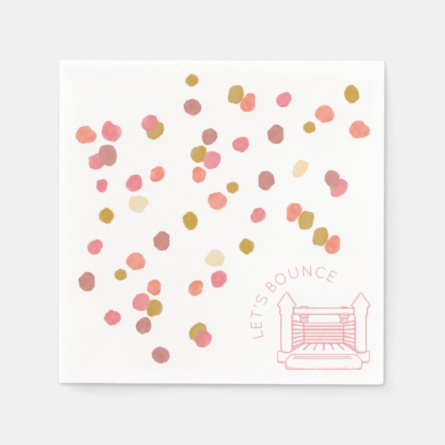 Serviette En Papier Pavot Aquarelle Points Bounce Papier Maison Napkin (Devant)