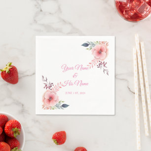 Serviette En Papier Pavot rose Floral Thunder_Cove