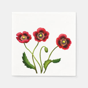 Serviette En Papier Pavot Rouge Jardin Fleurs Papier serviettes