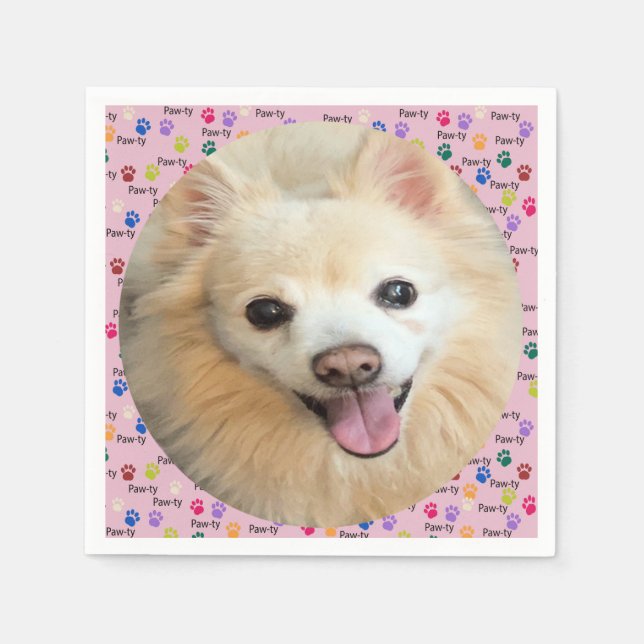 Serviette En Papier Paw-ty ! Chien personnalisé (Devant)