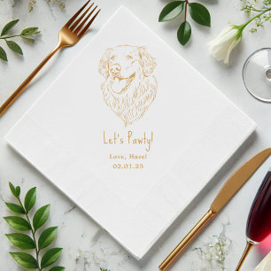 Serviette En Papier Pawty Custom Pet Cocktail Mariage de serviettes