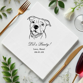 Serviette En Papier Pawty Custom Pet Cocktail Mariage de serviettes