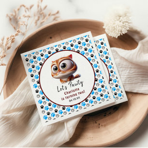 Serviette En Papier Pawty ! Cute Cat 2e fête d'anniversaire