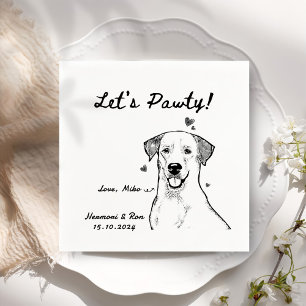 Serviette En Papier Pawty Drawn Funny Chien Simple Mariage
