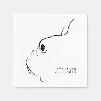 Serviette En Papier Pawty French Bulldog Silhouette Napkins